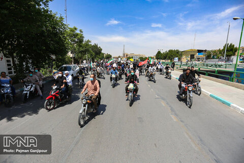 راهپیمایی موتوری مردم اصفهان در روز قدس