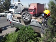 واژگونی خودرو در قزوین یک‌ کشته و ۴ مجروح برجای گذاشت