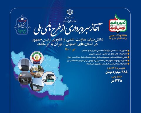  طرح های ملی معاونت علمی و فناوری ریاست جمهوری با فرمان روحانی افتتاح شد