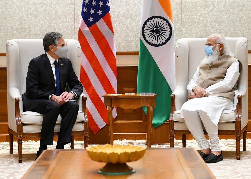 دیدار آنتونی بلینکن با نخست وزیر هند