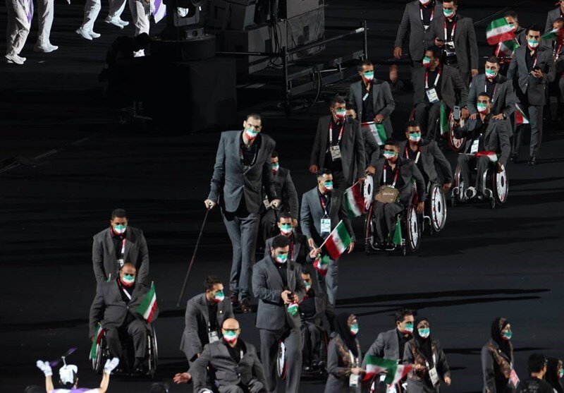 رژه کاروان ایران در افتتاحیه پارالمپیک توکیو + فیلم و عکس