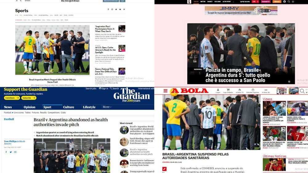 واکنش رسانه‌های دنیا به اتفاق عجیب بازی برزیل - آرژانتین +تصاویر