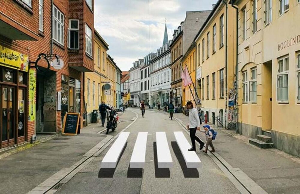 دانمارک میزبان خطوط عابر پیاده سه بعدی