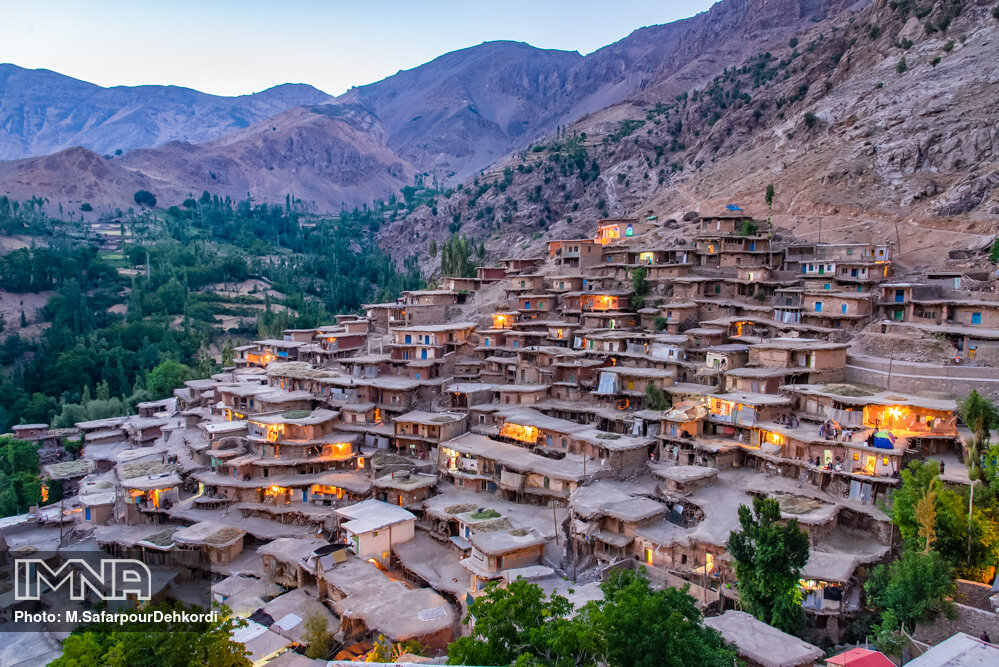 Iran's stair- stepped village in foothills of Zagros