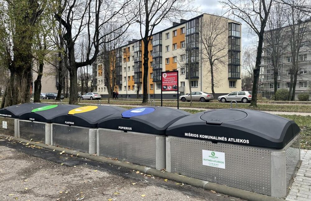 مدیریت زباله در لیتوانی با سطل‌های نیمه زیرزمینی