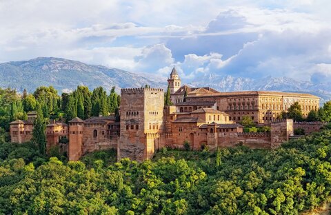 Granada in Spain with the Alhambra fortress seen here.