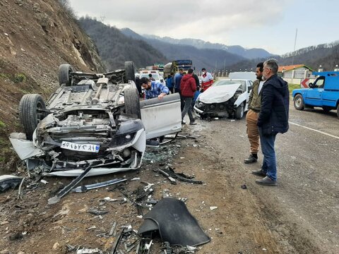 تصادف شدید در محور آستارا - اردبیل ۴ مصدوم برجای گذاشت