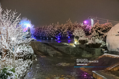 Rare snow blankets land of turquoise domes