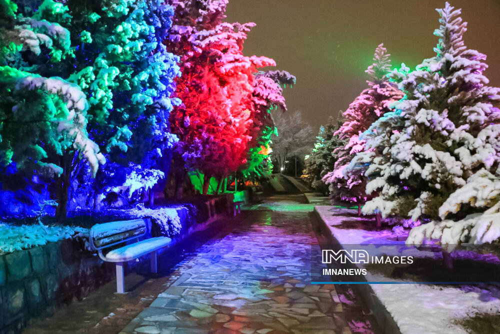 بارش نخستین برف زمستانی در اصفهان
