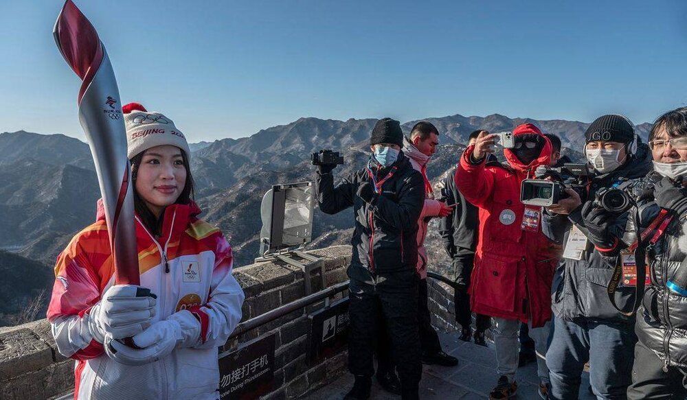 مشعل المپیک زمستانی از دیوار چین گذشت