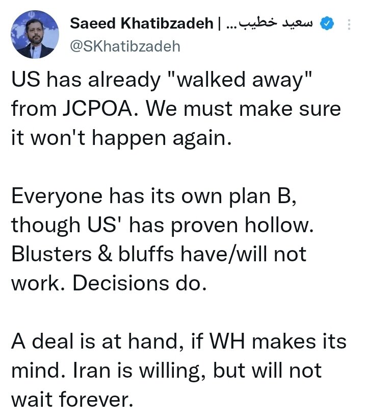 ایران برای توافق آماده است اما تا ابد منتظر نمی‌ماند