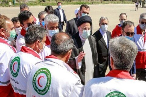 بازدید رئیس جمهور از پایگاه پشتیبانی و عملیات هلال احمر خراسان رضوی