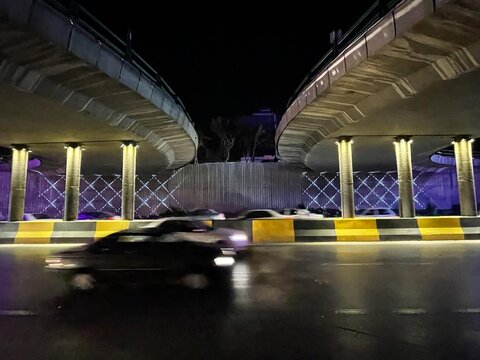 پل صمدیه لباف با ۵۶ چراغ مزین شد