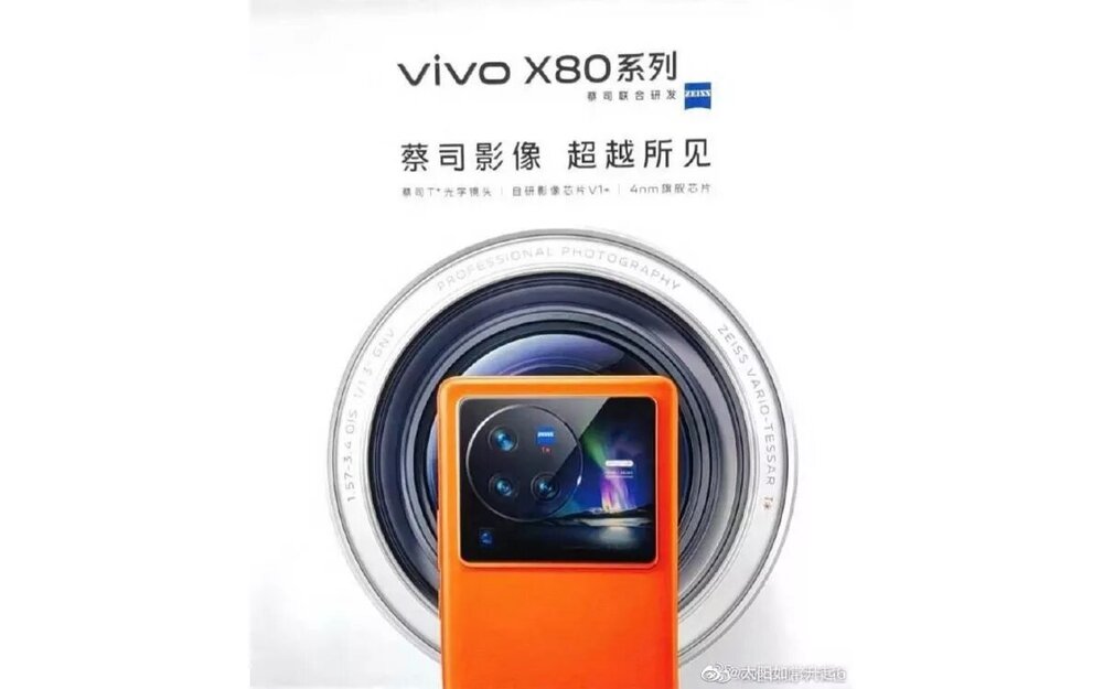تمرکز ویژه پوستر تبلیغاتی گوشی ویوو X80 پروپلاس بر دوربین آن