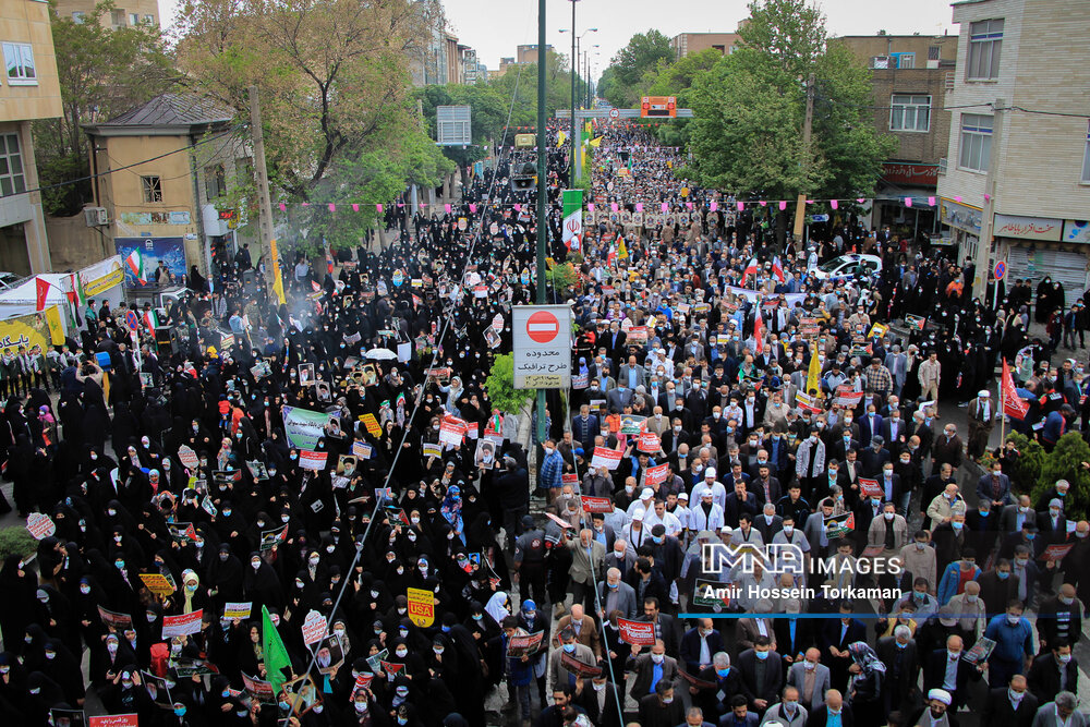 راهپیمایی روز قدس تهران در امنیت کامل برگزار شد