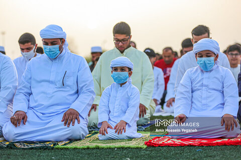 اقامه نماز عید فطر اهل تسنن در جزیره کیش