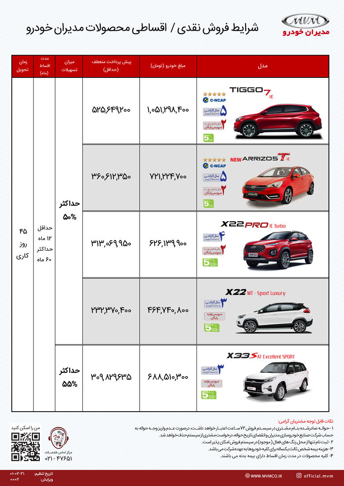 فروش اقساطی مدیران خودرو اردیبهشت ۱۴۰۱ + سایت ثبت نام و  پیگیری تحویل، لیست قیمت جدید