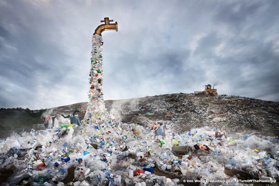 نصب آثار هنری بازیافتی برای افزایش آگاهی از آلودگی