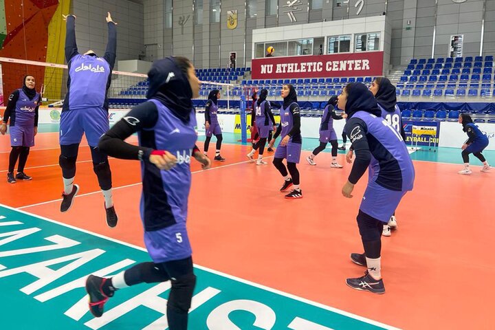  تمرین شاداب دختران والیبالیست ایران در نورسلطان