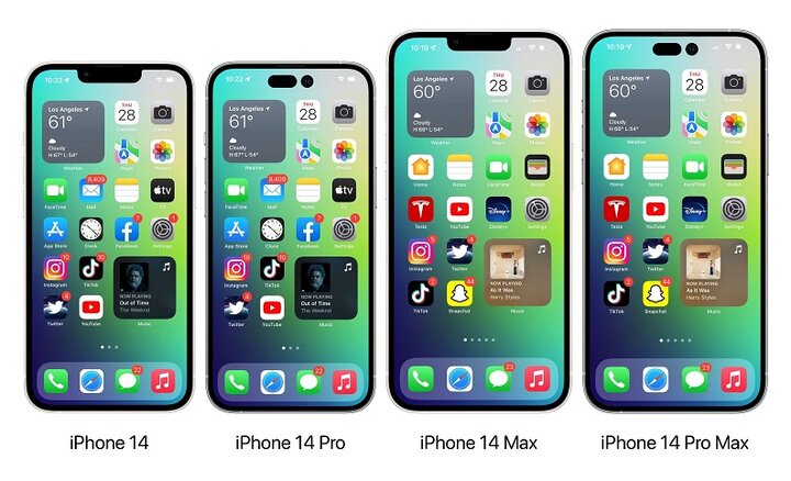 مقایسه گوشی آیفون iPhone 14 و iPhone 14 pro max+ لیست جزئیات