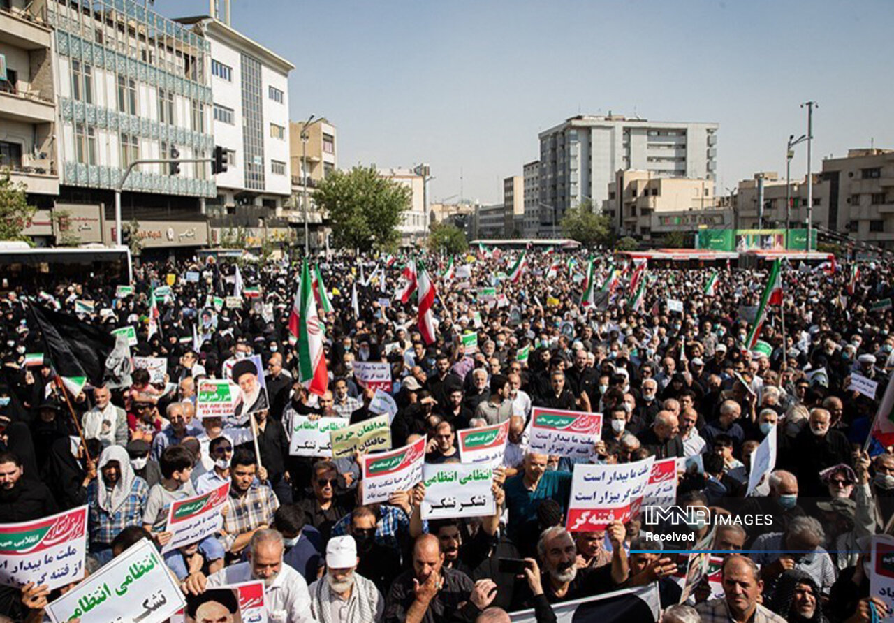 راهپیمایی مردم شهرهای ایران در محکومیت اغتشاشات اخیر
