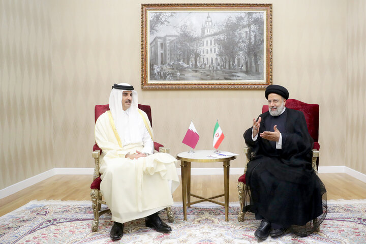 تاکید رئیس جمهور و امیر قطر بر ارتقای روابط دو کشور به سطح راهبردی