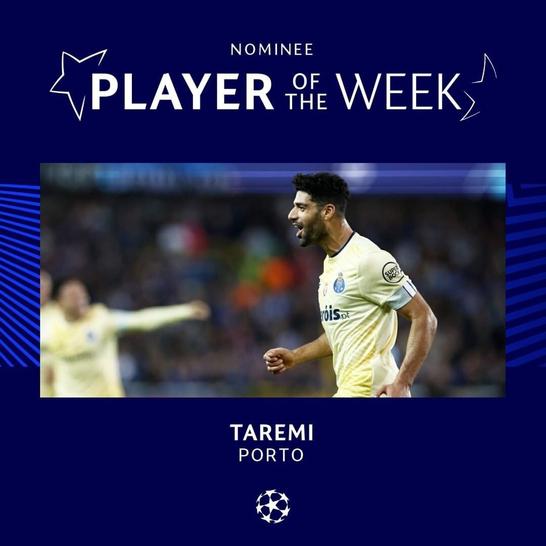 مهدی طارمی در بین نامزدهای بهترین بازیکن هفته لیگ‌قهرمانان اروپا +عکس