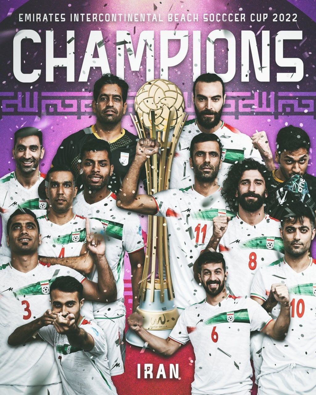 پوستر ویژه فیفا برای قهرمانی تیم‌ملی فوتبال‌ساحلی ایران در جام بین‌قاره‌ای+عکس