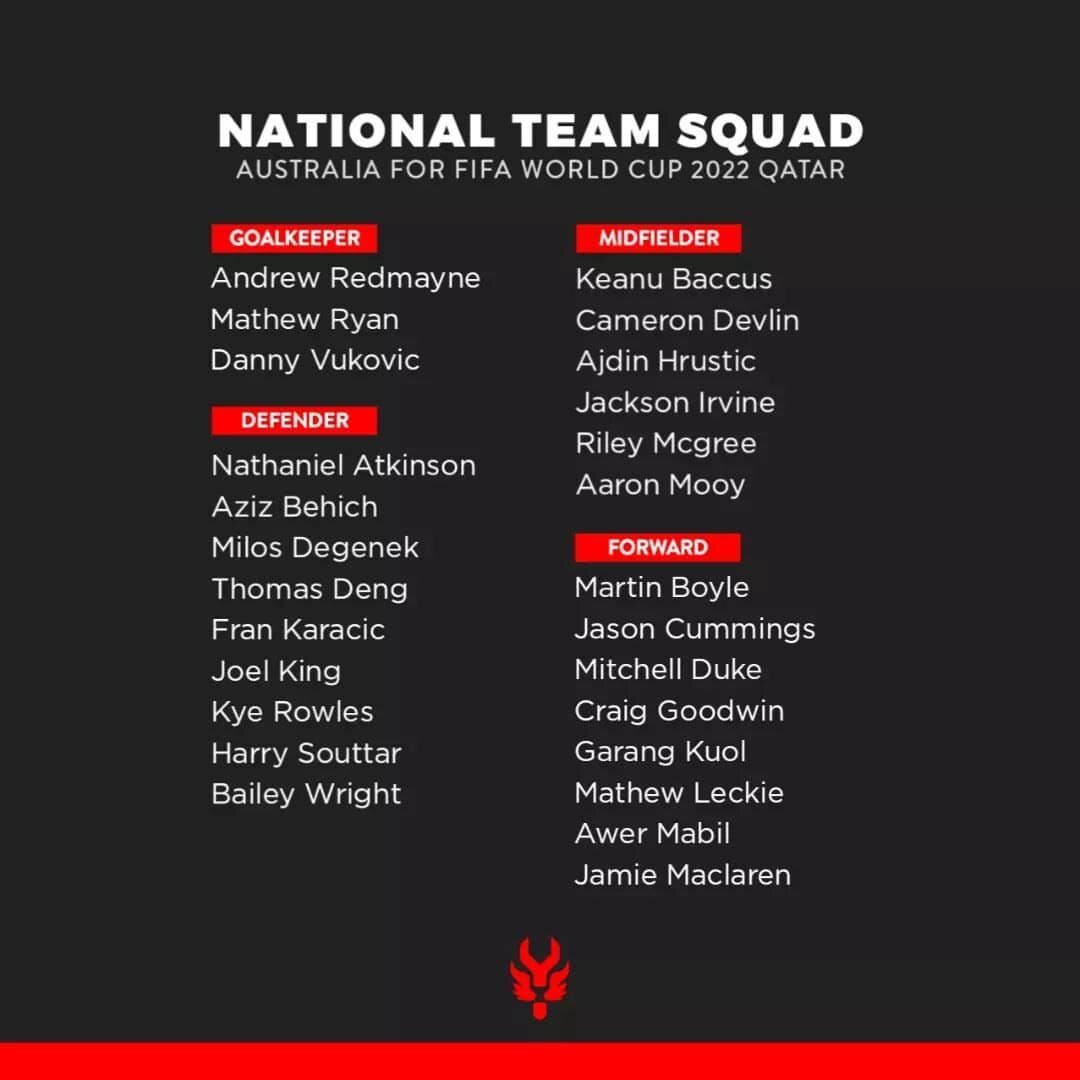 اعلام لیست رسمی تیم ملی استرالیا برای جام جهانی+عکس