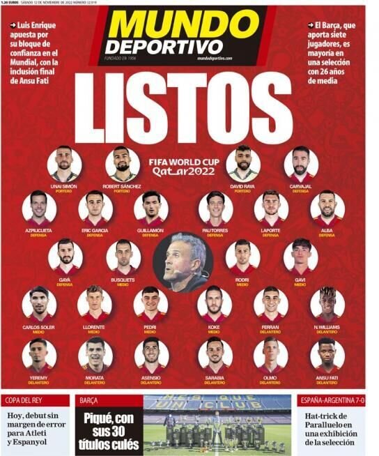 اسپانیا آماده برای جام جهانی/استراحت ندادن پپ به بازیکنان ملی