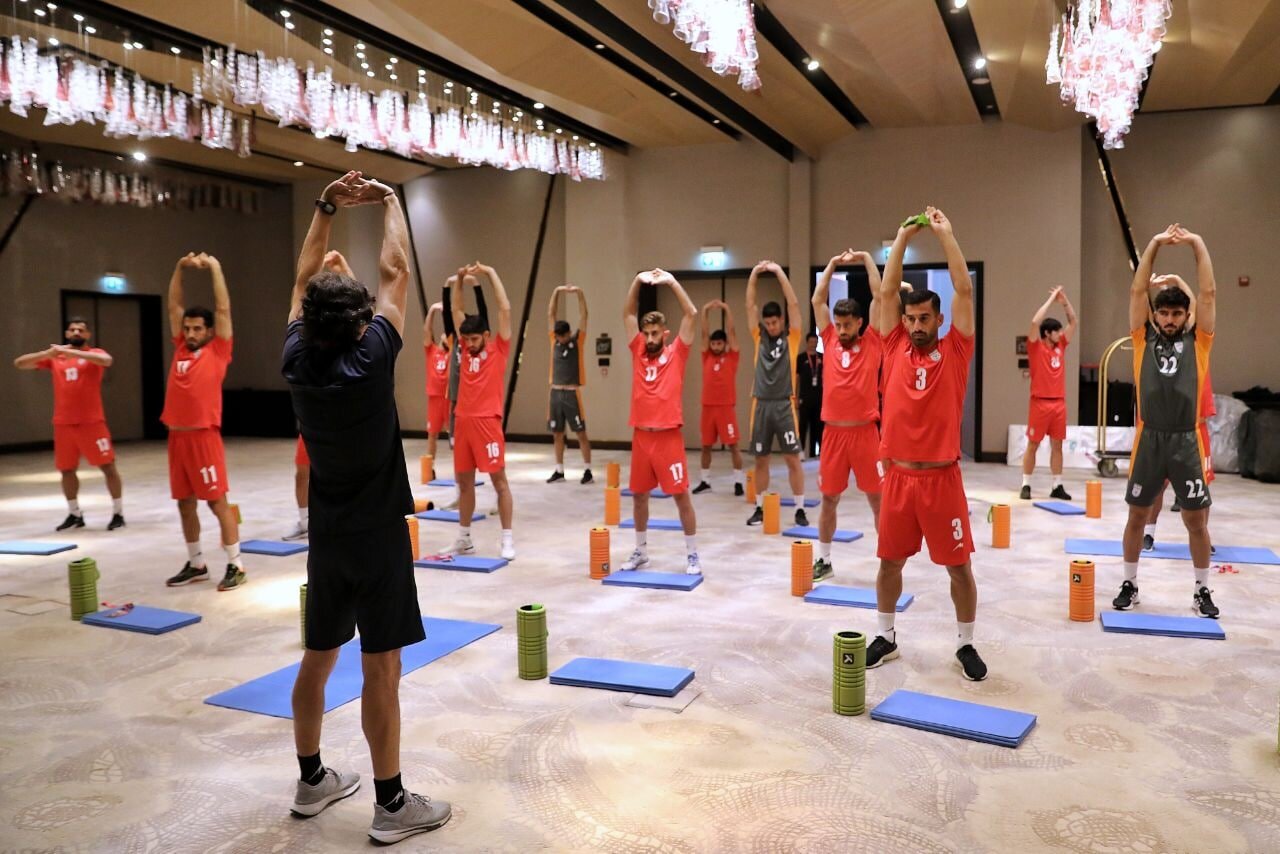 برپایی نخستین تمرین ایران در الریان/ لژیونرهای تیمملی همگی به قطر رسیدند+عکس