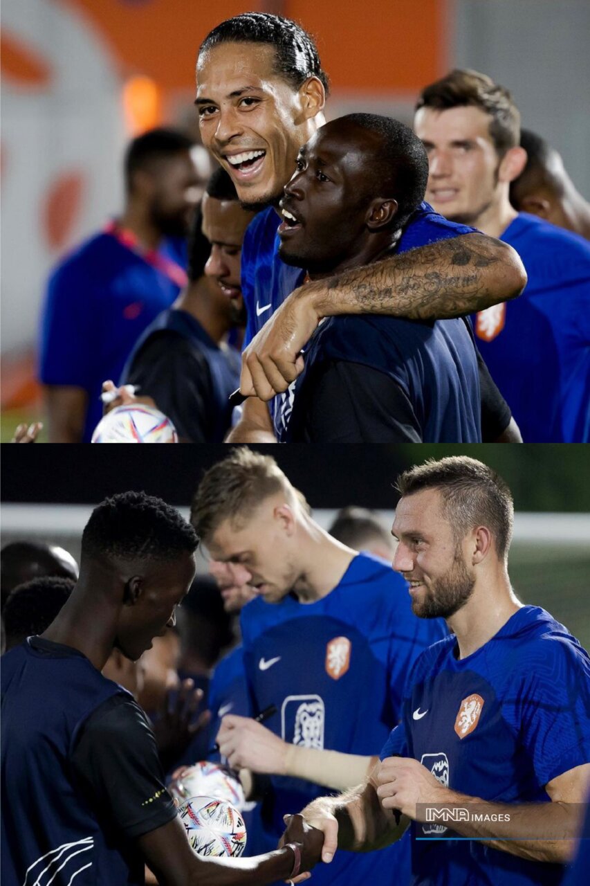 کارگران مهاجر قطر میهمانان ویژه تمرین لالههای نارنجی+عکس