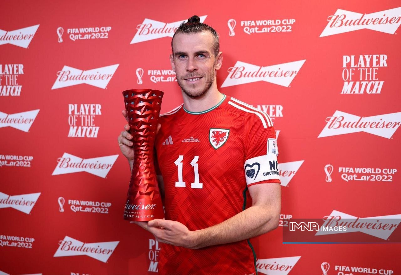 گرت بیل بهترین بازیکن دیدار ولز و آمریکا+عکس