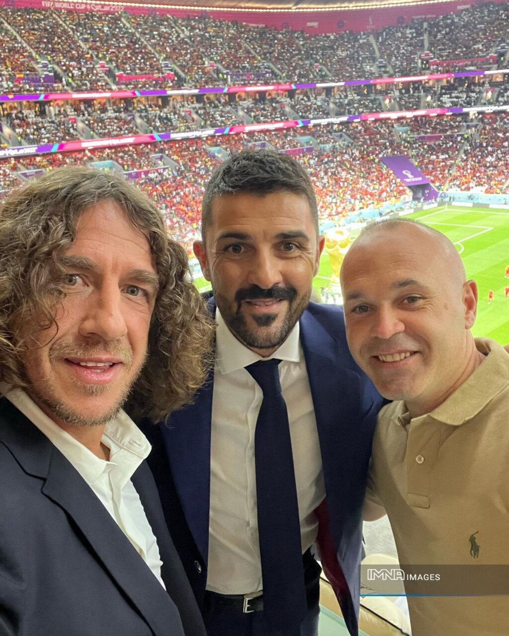 اسطورههای فوتبال اسپانیا تماشاگر ویژه دیدار لاروخا و آلمان در ورزشگاه البیت+عکس