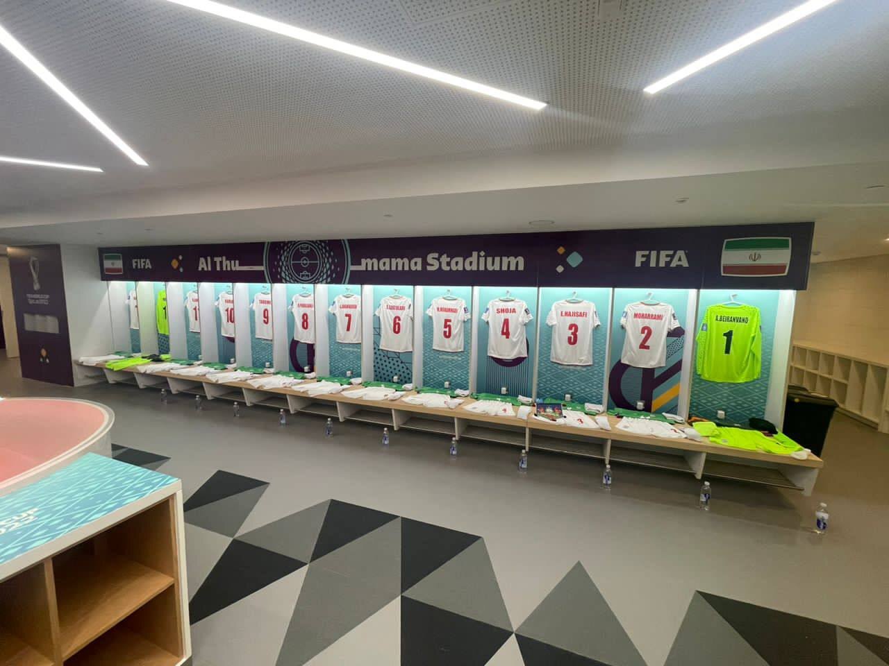 رختکن تیم ملی ایران آماده دیدار برابر آمریکا+عکس