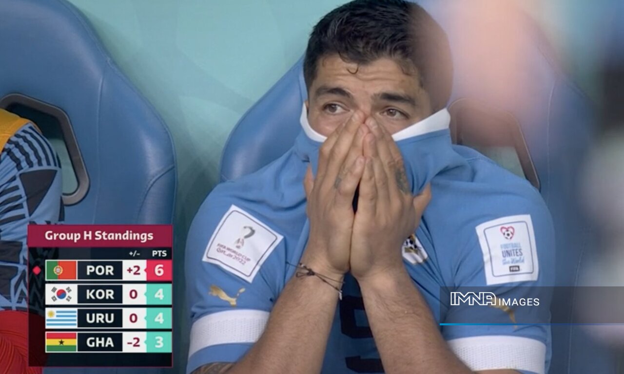 چهره ماتم‌زده و گریان سوارز به‌دنبال حذف اروگوئه از جام‌جهانی ۲۰۲۲+عکس