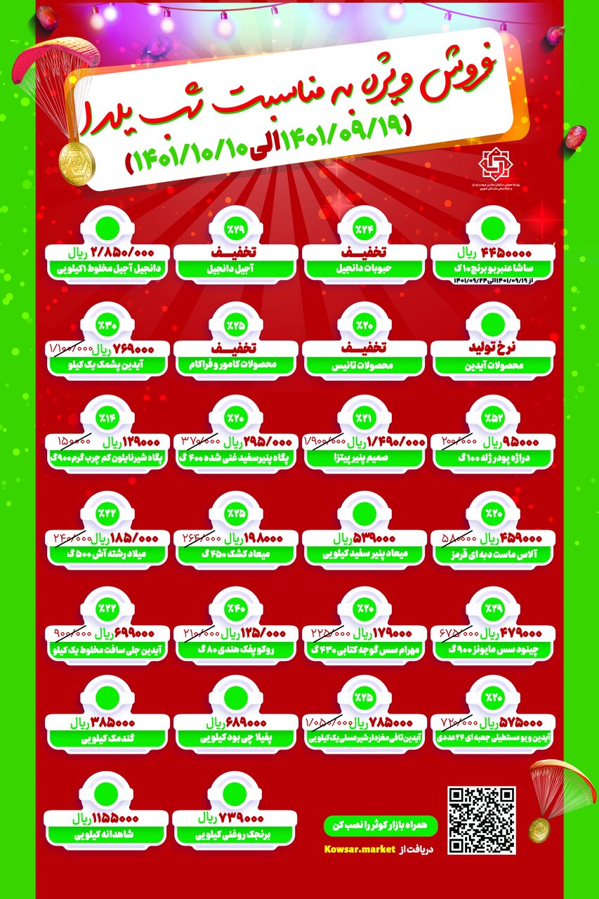 برگزاری جشنواره ویژه یلدا در بازارهای کوثر شهرداری اصفهان