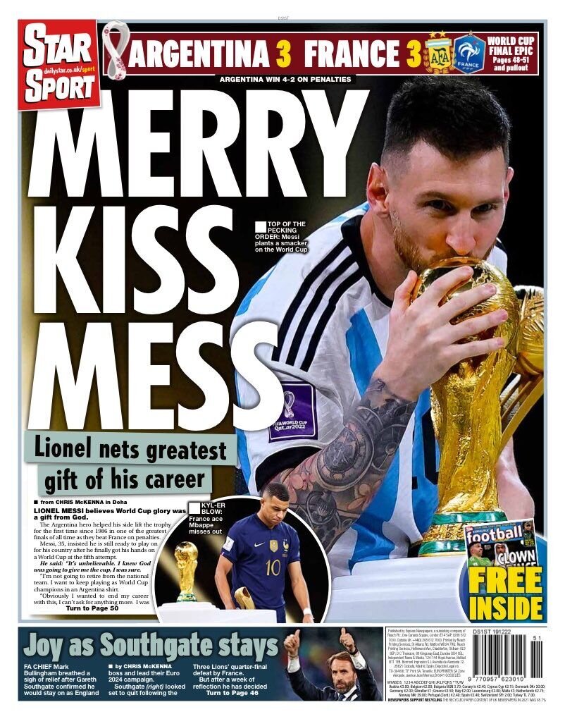 تمجید نشریات جهان از قهرمانی مسی و آرژانتین