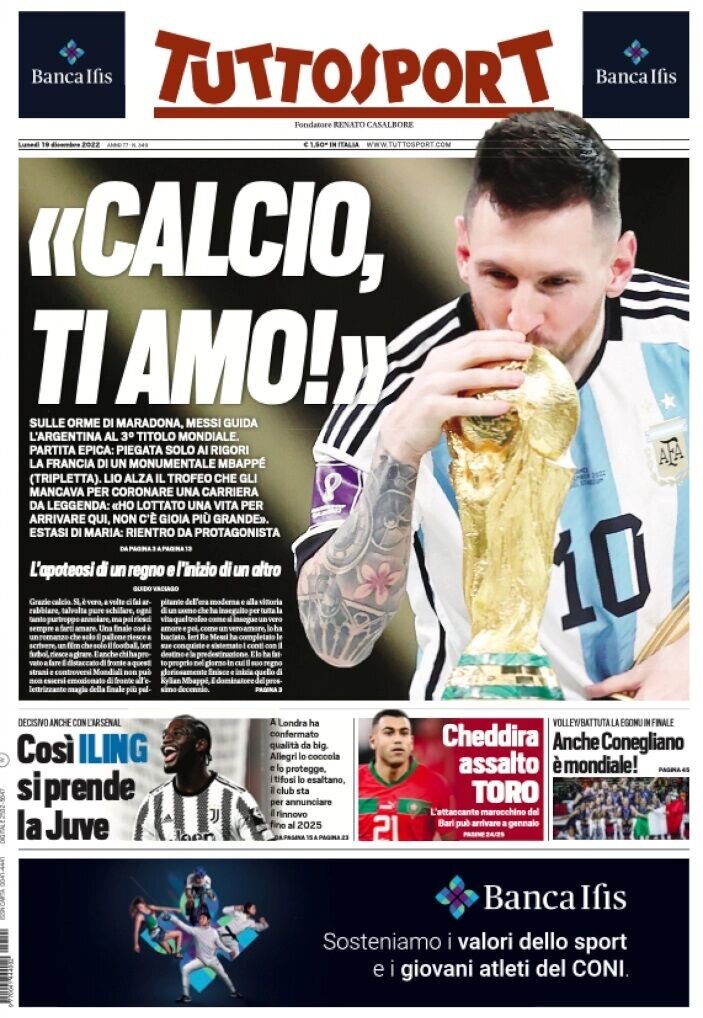 تمجید نشریات جهان از قهرمانی مسی و آرژانتین