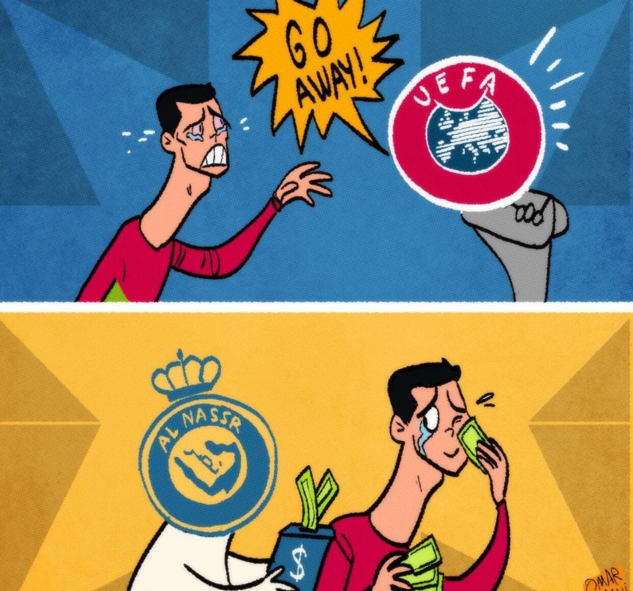 طرحهای گرافیکی رسانهها از پیوستن رونالدو به النصر+عکس