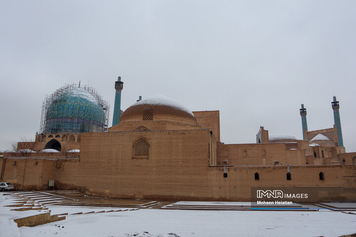 Rare snow blankets land of turquoise domes