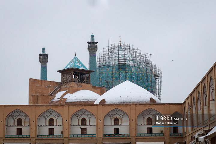 Rare snow blankets land of turquoise domes