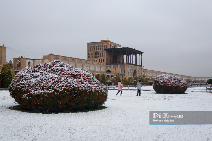 Rare snow blankets land of turquoise domes