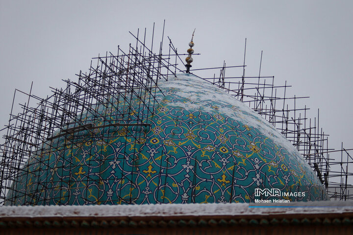 Rare snow blankets land of turquoise domes
