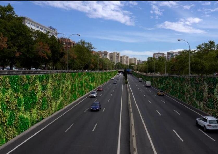 دیوارهای بتنی مادرید، باغ عمودی میشود