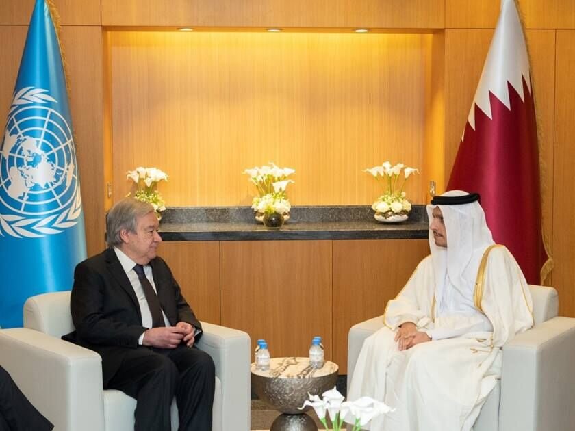 گفت‌وگوی گوترش با وزیر خارجه قطر درباره توافق هسته‌ای با ایران