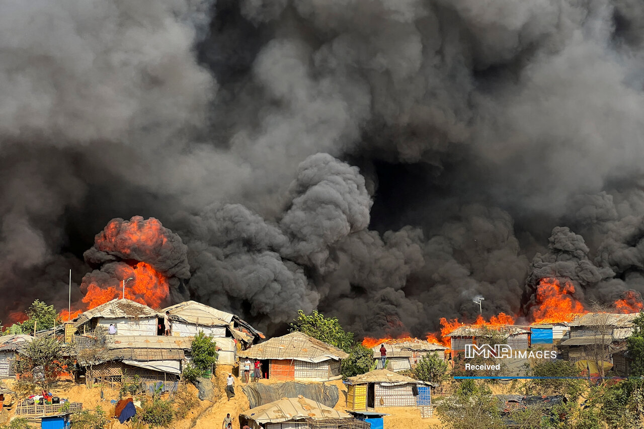 آتش‌سوزی در اردوگاه پناهجویان روهینگیا