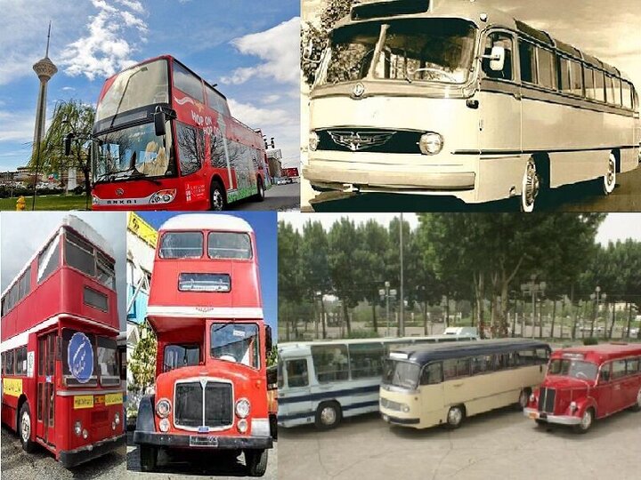 برپایی موزه اتوبوس‌های قدیمی در برج میلاد / سفر رایگان با اتوبوس هنگام افطار