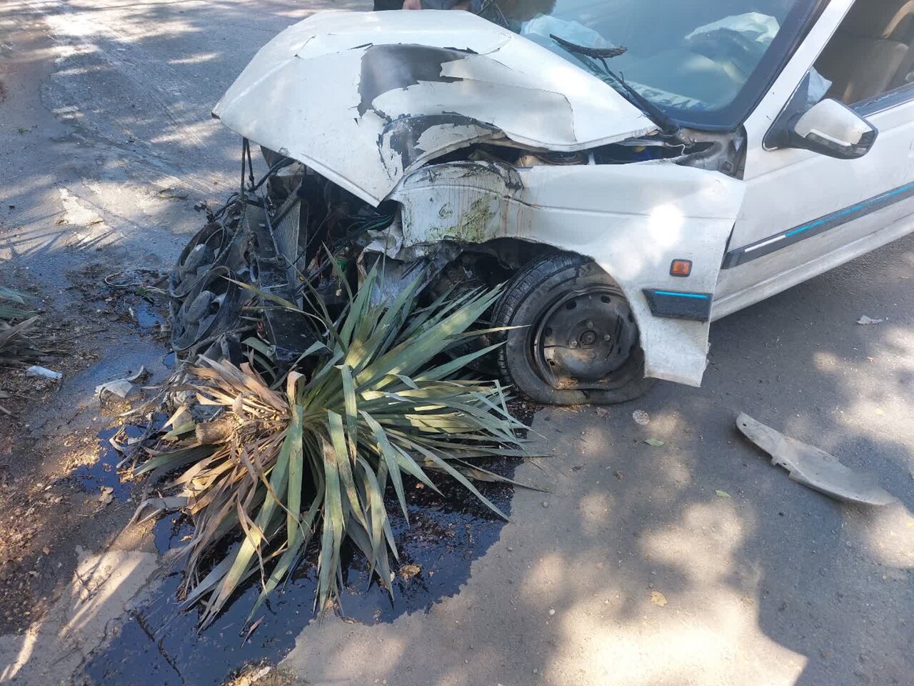 تصادف ۲ خودروی سواری در اتوبان شهید آقابابایی + عکس