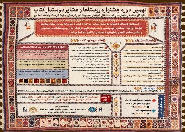 نهمین جشنواره روستاها و عشایر دوستدار کتاب برگزار می‌شود